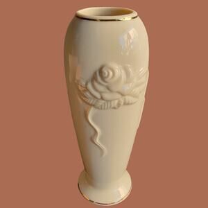 Vintage 1980s Rosebud Collection Bud Vase with 24K Gold Accents